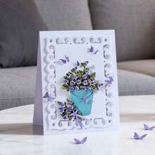 创意花瓶金属切割模具、DIY剪贴簿相册和压花模板、贺卡制作工具、卡片纸切割工艺品、礼品卡制作模板模切。 - 銀色 - 查看 2