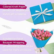 SMART&CASUAL 15\ X 450\ (37.5') Kraft Paper Roll For Art Craft Supplies Gift Wrapping Moving PacFKing  Painting Drawing Paint Easel Poster Chart Paper (Lake Blue, 15\ W X 450\ L (37.5')) - 藍湖 - 查看 5