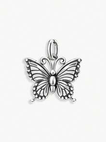 1件简约独特925纯银蝴蝶吊坠，DIY饰品，精致圣诞礼物，男女皆宜 - 款式8 - 查看 9