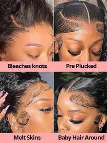 36 Inch Deep Wave Lace Front Wigs Human Hair 13x6 HD Transparent Lace Frontal Wigs Human Hair Glueless Human Hair Wig 250 Density Deep Curly Wigs Human Hair For Women Pre Plucked With Baby Hair Natural Black Color - Natural Black - Xem 6