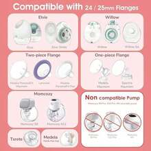 Nipple shield compatible with Elvie Single/Double Electric, Elvie Stride Cup, Medela PersonalFit Flex Shield, pink color, for breastfeeding - como en la foto - Ver 4