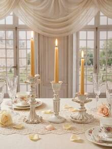 1pc/Set Vintage French Floral Candle Holder, Antique Bronze Furniture Decor, Retro Decorative Candle Holder, Home Decor, Perfect For Wedding Art Decor, Mother's Day Gift, Fireplace, Christmas Party, Housewarming Gift, Wedding, Restaurant, Party Candle Holder, Fireplace Decor Candle Holder, Decorative Column Candle Holder, Wedding, Home Decor, Holiday Party Decor - Multicolor - View 8