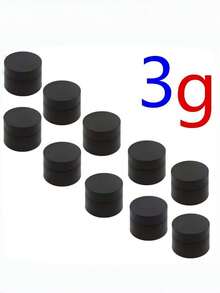 5g Refillable Black Double-Layer Thick Opaque Jar, Small Capacity Cream, Ointment, Nail Polish, Eye Cream Empty Bottle, Travel Opaque Refillable Container - Black - View 1