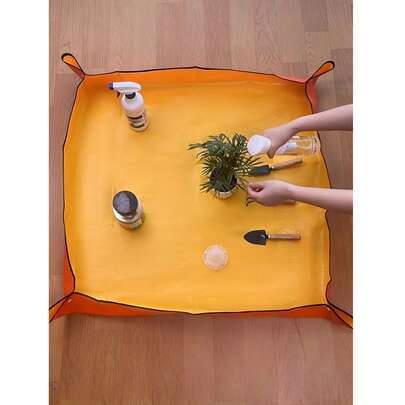 1 个可重复使用的绿色植物栽培盆 - 适用于室内植物和绿植种植 - 也适用于阳台植物栽培、土壤更换 - 舒适的盆栽装饰设计 - 包含植物养护用品、浇水工具、园艺维护工具、植物栽培垫、可折叠便携加厚防水园艺垫，适用于室内多肉植物种植、植物移植和盆栽工具