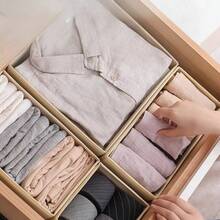 3个可折叠布艺抽屉收纳盒，多功能内衣袜子收纳盒，衣柜收纳盒，适用于衣橱、梳妆台、抽屉、化妆品收纳盒，优雅收纳盒，桌面抽屉分隔板，也可作收纳篮使用。 - 彩色 - 查看 2