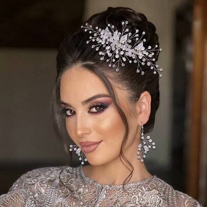 1pc Elegant ABS Plastic Hair Comb, Bridal Wedding Hair Accessory, Suitable For All Seasons