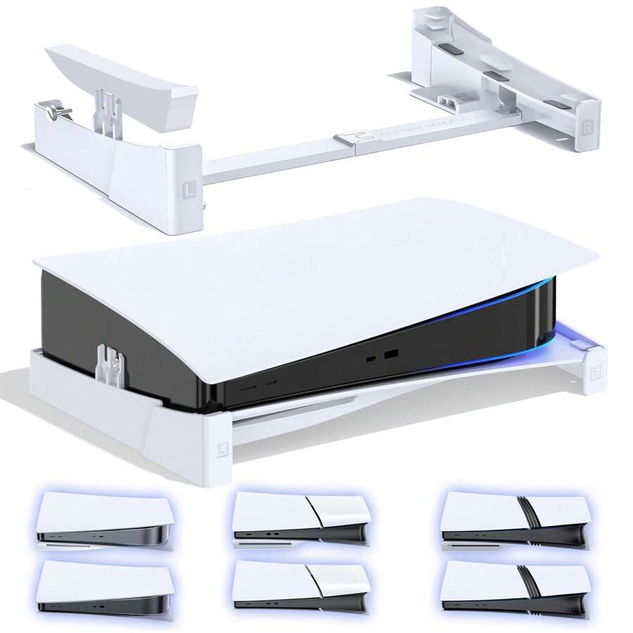 Universal Desktop Stand For P5/P5 Slim/P5 Pro Game Consoles, Horizontal Storage Holder For Disc And Digital Versions, Compatible With Entire Series, Stable Non-Electric Accessory - For P5 Horizontal Stand - View 1