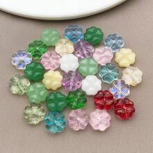 30/50pcs 10mm Clear Faceted Acrylic Four-Leaf Clover Beads With Holes For DIY Bracelet & Phone Strap Making, Lucky Charm Accessories.