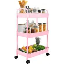 CYPNSELECTSHOP Organizador de 3 Niveles con Ruedas Universal Carrito de Almacenamiento de Plástico Rodante Multiusos Fácil de Montar Utilidades para Baño HG55C22Fashion - 219361235 - Ver 10