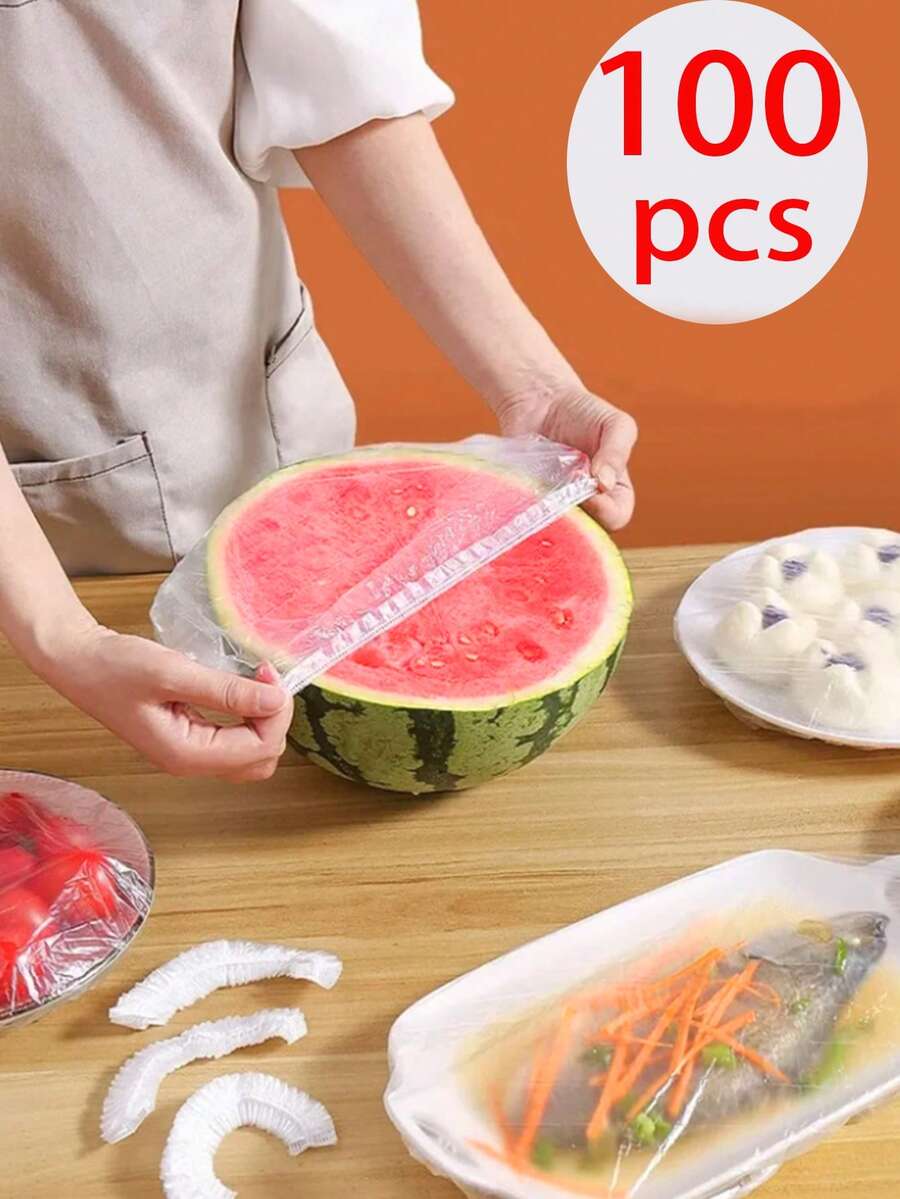 150/100/50pcs Disposable Stretch Cling Film, Expandable Food Wrap, Kitchen Food Preservation Tool, Spring/Summer Kitchen Food Wrap, Anti-Insect And Dust Food Cover, Kitchen Storage Accessory, Home Decor, Gift, Kitchen Storage And Organization