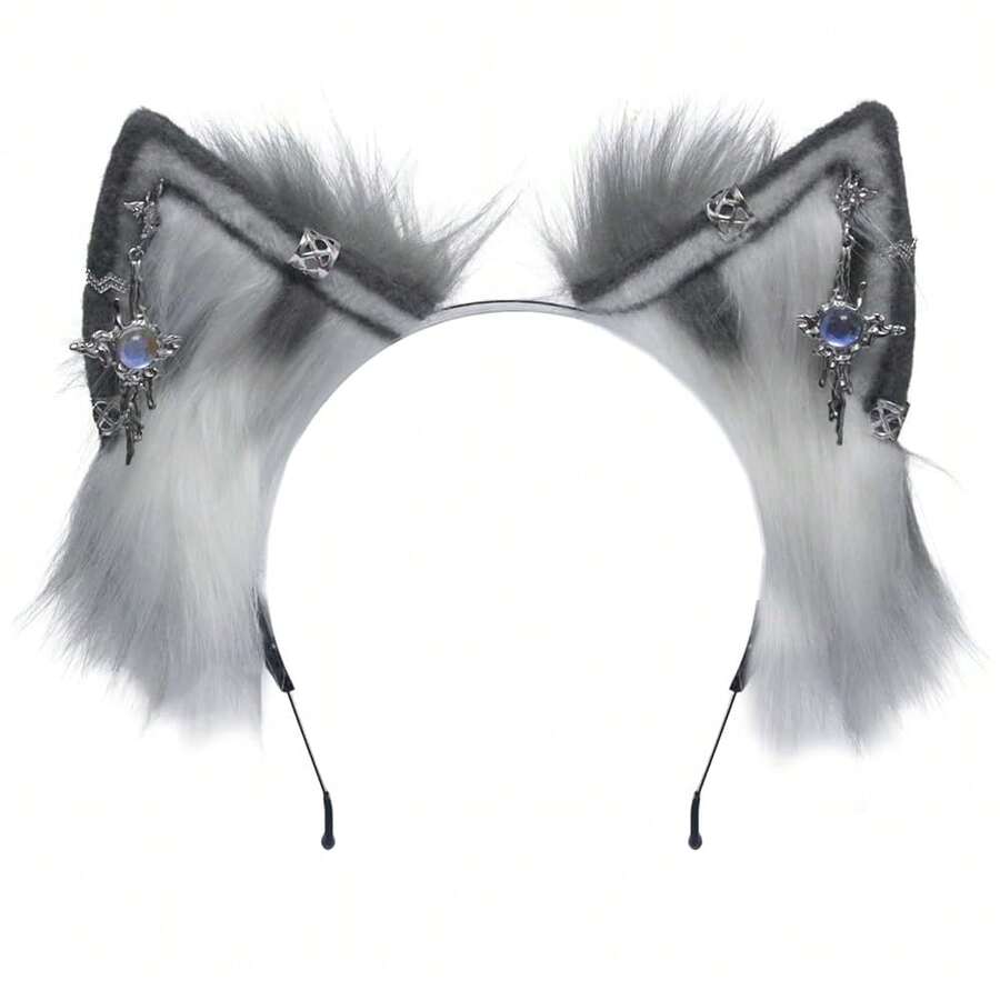 Cat Cosplay Ears Cat Ears Headbands Clips Accessories Punk Gothic Cross EK12-EK28 - MysteriousGemstoneEarringsEk26 - View 1