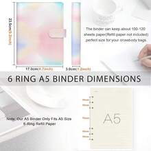 Toplive A5 Binder 6 Ring Personal Organizer Binder Cover Tie-Dye Colorful Business Portfolio Folder For Interview, Conference, Women,6 Ring A5 Binder - 多彩 - 查看 6
