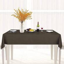 Sancua 1OO% Waterproof Rectangle PVC Tablecloth - 54 X 78 Inch - Oil Proof Spill Proof Vinyl Table Cloth, Wipe Clean Table Cover For Dining Tables, Buffet Parties And Camping, Coffee - Coffee54inchx78inchRectangular - View 7
