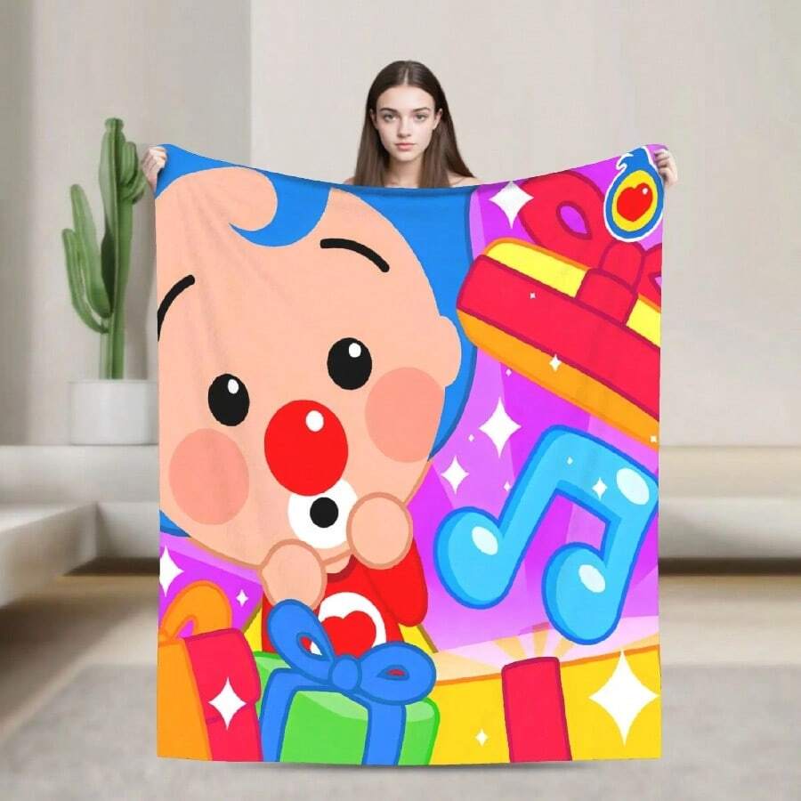 Cute Cartoon P-Plim Blanket S Adults Flannel Throw Blanket For Living Room Warm Custom Quality Bedspread Gift(16).Jpg - trắng - Xem 1