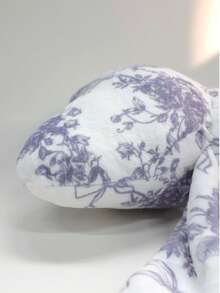 1个蓝紫色蝴蝶结造型抱枕/靠垫，仿毛皮材质，柔软舒适，蝴蝶装饰枕，适用于床、沙发、扶手椅和家居装饰，非常适合日常聚会和情人节装饰，精美礼品 - 藍紫色 - 查看 2