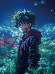 Men'S Short-Sleeve T-Shirt Featuring A 3D Anime Print, Made From Lightweight, Perfect For Casual Outings And Everyday Wear, Available In Bright Blue And Green Shades With A Sturdy Design. - 彩色 - 查看 6