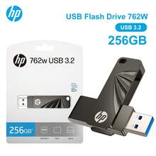 HP USB3.2 Metal USB Drive 32GB 64GB Rotary Flash Disk 128GB 256GB Pendrive High Speed External Storage Stick For Laptops Destops TV - Dark Grey - View 7