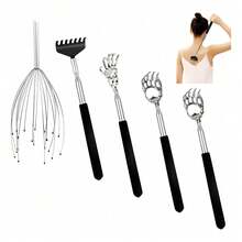 Tendencia5 Pzas Mano De Metal Para Rascar Manita Rascadora Extensible NegroCalidad premium - Negro - Ver 1