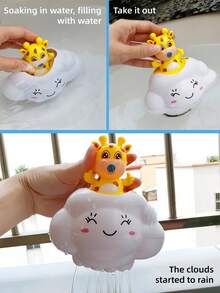 婴儿洗浴用品、儿童淋浴盆、雨云图案、男女宝宝戏水玩具、婴儿玩具、洗澡玩具、婴儿必需品、婴儿洗澡玩具、幼儿玩具、婴儿用品、婴儿洗澡玩具、女宝宝玩具、泳池玩具、儿童浴室 - 下雨的雲朵小鹿 - 查看 7