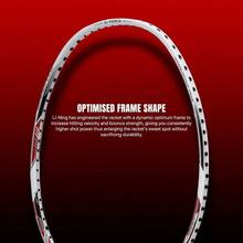 GForce X5 Raqueta de bdminton de fibra de carbono con cubierta completa gratuita 82 gramos, 28 libras - Blancorojo - Ver 6