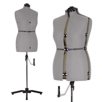 Female Manikin Adjustable Dress Model Display Torso Body Clothing Forms, Medium