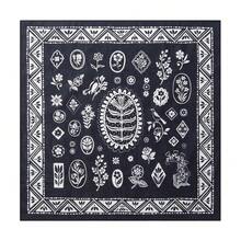 22\X22\ Flower Cotton Bandana Multi-Purpose Headbands - BlackBloom - View 1