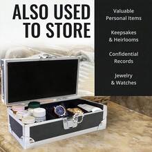 1个铝制现金盒 - 黑色多功能安全储物盒，可存放珠宝、现金、硬币、银行卡和钥匙 - 适用于家庭、办公室、旅行，便携隐蔽 - 耐用紧凑设计，结构坚固，采用优质金属，安全隐蔽，专为注重安全的用户设计的珠宝盒 - 黑色 - 查看 8