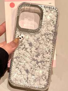 Funda de teléfono con patrón de flores blancas, brillo y glaciar, compatible con iPhone 17 Pro Max, 17 Pro, 16 Pro Max, 15, 13 Pro, 14 Plus, 12 Pro, 17 Air, 11, con borde de cristal de Rhinestone, a prueba de golpes y protección anti caídas - flores - Ver 6