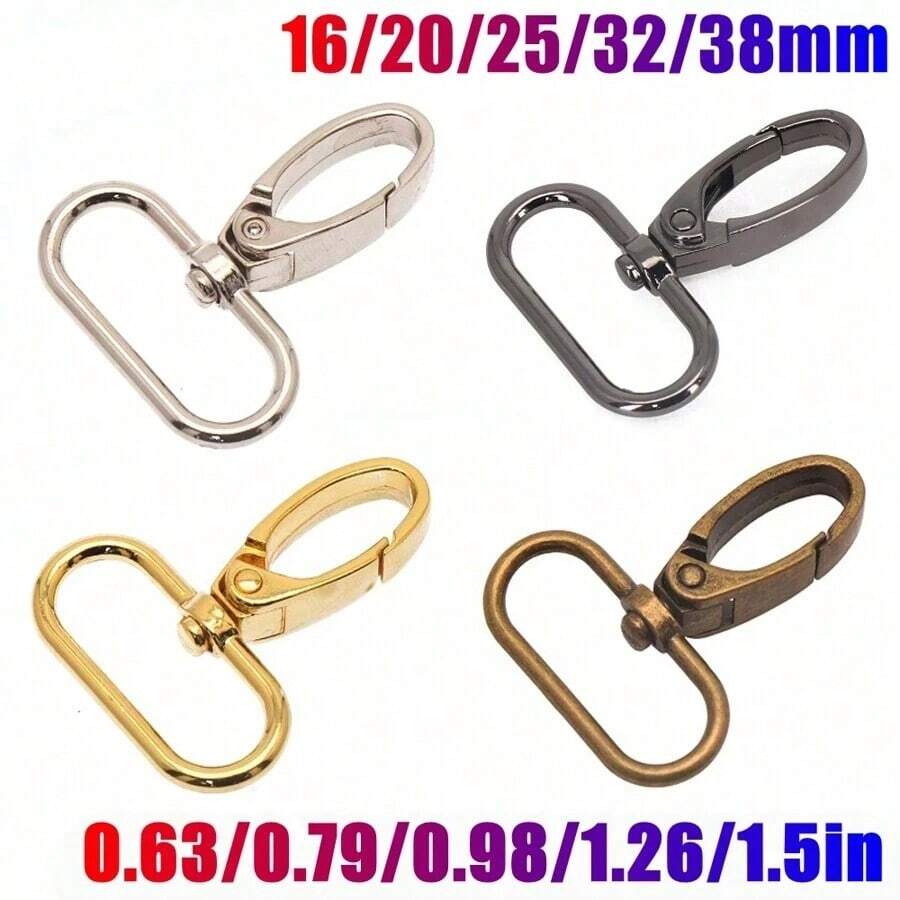 5pcs/Pack 16/20/25/32/38mm Metal Lobster Clasp, Collar Buckle, Carabiner, Belt Buckle, DIY Keychain & Bag Accessories - Multicolor - View 1