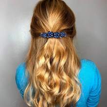 1pc Elegant Crystal Hair Clip, Women Bridal Hair Accessory, Shiny Crystal Hair Clip, Wedding, Bride Long Hair (Blue Flower, 1 Piece), Perfect Valentine's Day Gift - Multicolor - View 6
