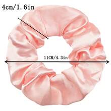 1/6/12/24pcs/Set Ladies' Pink Satin Bow Scrunchies, Simple And Elegant Casual,Pink Accessories Valentine's Day Valentines Hair Ties Ponytail Holders Hair Elastics Hair Rope, Hair Bobbles ,Hair Rubber Bands Elastic Band - Pink - View 6
