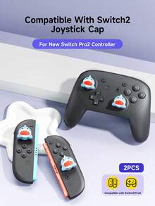 2pcs/4pcs Shark Pattern Joystick Caps, Compatible With Switch OLED/Switch NS/Switch Lite/Switch Pro2/NS2, Universal Button Caps, Game Console Buttons Cover, Joycon Controller Thumbstick Caps, Cute Gaming Accessories - Multicolor - View 8