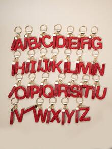 1个字母钥匙扣吊坠，镶钻装饰，手提包挂饰，礼物