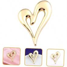Broche de amor broche de traje de cumpleaos mujer Cupido alfileres decorativos broche de corazn pin de solapa para mujer temperamento accesorios pasador de cuello - 5,7 x 4,3 cm x 4 piezas + dorado x 4 piezas - Ver 10