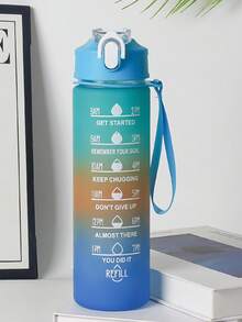 1个750毫升/26盎司户外渐变吸管水瓶，带挂绳，翻盖防漏，适合运动、骑行、节日和生日礼物 - 彩色 - 查看 15