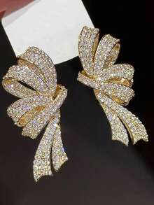1件装奢华立方氧化锆耳钉，婚礼、订婚、周年纪念派对珠宝礼物（女士款） - 1# - 查看 13
