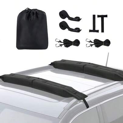 Roof Rack For Car Rack Universal Soft Roof Rack Pads For Kayak Surfboard SUP Canoe Snowboard Windsurfing With 15FT TieDown Straps And Storage BagNonSlip Surfboard Racks For Car SUVs Trucks