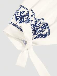 Women's Spring/Summer New A-Line Maxi Dress – Long-Sleeve, Loose Fit, Lantern Sleeves, Tie-Dye Print Neckline, Perfect For New Year, Holidays, Vacation & Daily Wear