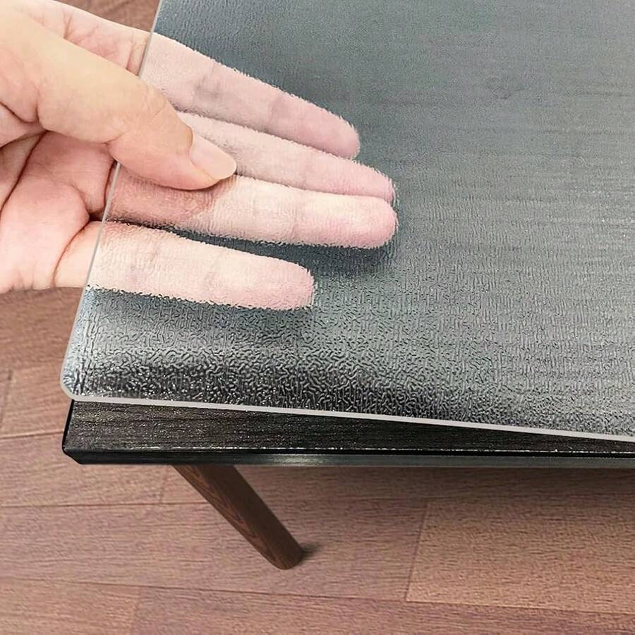 Kasepie Frosted PVC Table Cover Protector 24X55Inch, 2mm Thick Plastic Table Cover Rectangle,Clear Table Protector,Desk Protector Mat For Kitchen, Dresser, Writing Desk,Dining Room Table - Frosted2mmThick - View 1