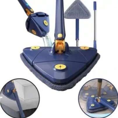 Mop Triangular Rotativo 360° para Limpeza Completa de Vidros, Piso e Poeira