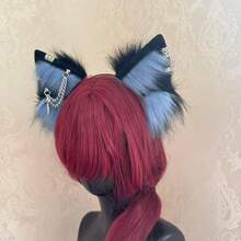 Handmade Wolf Fox Cat Ears Animal Headband Clip Cosplay Cute Head Accessories Punk Gothic For Halloween WZED-ALL-C - SiCrossBuBl09 - 查看 3