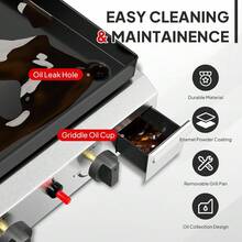 2 Burner Portable Propane Griddle With Lid, 20000BTU Tabletop Flat Gas Grill With Ignition And Oil Collector, Camping Griddle For Outdoor Cooking Patio Backyard Sandbeach BBQ Party - Bếp ga để bàn 2 bếp - Xem 3