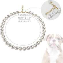 1件装奢华仿珍珠狗狗项链，适合小型、中型和大型猫狗，节日礼物或日常佩戴皆可。 - 彩色 - 查看 6