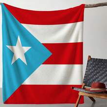Puerto Rican Themed Flannel Blanket - Vibrant Cultural Prints With Flags, Symbols & Puerto Rico Text - Soft Warm Travel Digital Print,Suitable For All Seasons,      Washable And Machine-Washable, Lightweight, Breathable, Comfortable, Warm,  Unique, 280gsm For Him And Her, Perfect For Naps, Camping, Travel, Family, Daily Life, Office Decoration, Birthday Anniversaries, Valentine's Day, Thanksgiving, Christmas, Halloween, Mother's Day, Father's Day, Wedding,   New Year Gifts Provide Personalized Ideal Gifts For Her, Him, Family Members, Boyfriends,  Girlfriends, Fathers, Family Members, Mothers, Lovers,   Daughters, Sons,   Grandfathers, Grandmothers,     Friends, Classmates And Pets.     Sofa,Bed,Car,Bedroom,Living Room,Office,  Outdoor Camping, Beach,Wall Decoration - 多色18 - 查看 1