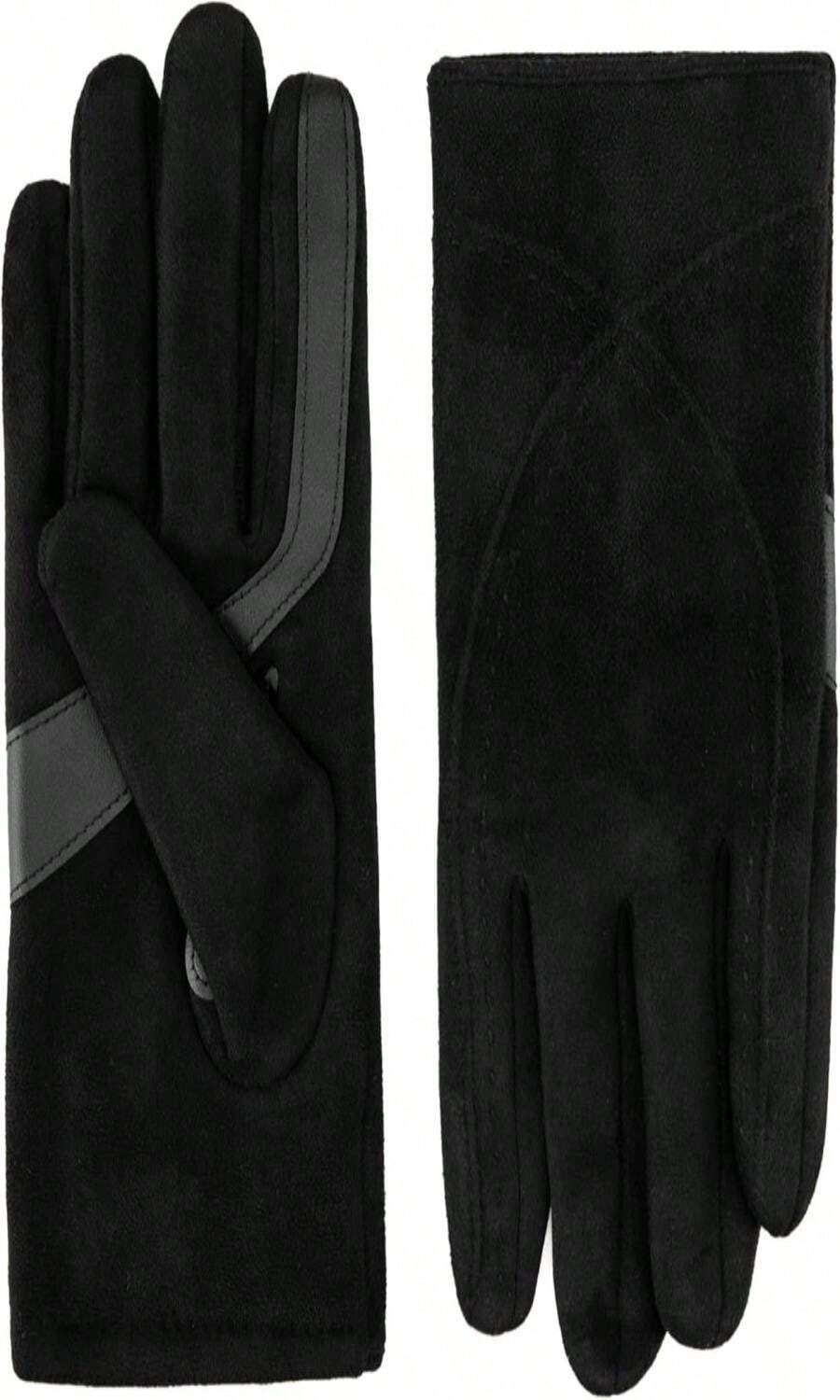 Isotoner Womens Water Repellent Touchscreen Microsuede Shortie Gloves - ColorB - 查看 1