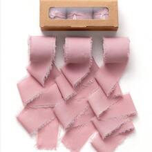 1,5 Zoll x 16,4 Fuß Rosa Band, Weihnachts-Chiffon-Band, Weihnachts-Geschenkband-Set, geeignet für Hochzeitsdekoration, Hochzeitseinladung, Blumenstrauß-Verpackung, Blumenstrauß, Brautstrauß, DIY-Basteleien - Weihnachtsgrün - Übersicht 1