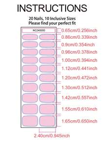 20 tiras de gel semiendurecido de color rosa - Envoltorios de uñas a cuadros con corazones para el Día de San Valentín, requiere lámpara UV, fácil de aplicar, adecuado para el trabajo de las mujeres, pegatinas de uñas DIY para el hogar diario, suministros para uñas - Rosa - Ver 5