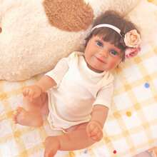 50cm Hyper-Realistic Reborn Doll, Handmade With Rooted Hair And Hand-Painted, Lifelike With Visible Veins, Comes In Deluxe Gift Box, Suitable As Birthday Gift Or Companion - Yellow - View 1