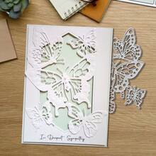 Creative Butterfly Metal Cutting Dies, DIY Scrapbooking Album And Embossing Stencil, Greeting Card Making Tool, Card Paper Cutting Crafts ,Gift Card Making Template Die Cuts. - Silver - View 3