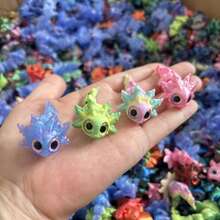 1pc 3D Printed 3.15 Inch Multi-Color Mini Big Eye Rainbow Salamander, Suitable For Desktop Decor, Home Decoration, Holiday Gift (Eye Color Random) - New Big Eyed Salamander - View 3